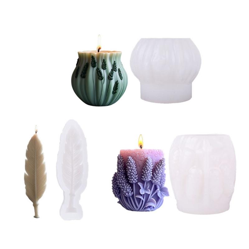 Silicone Molds Lavender Series Candle Molds Epoxy Resin Molds Soap Molds Castings Molds Feather Plasters Molds