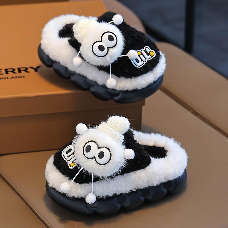 Papuci calzi de pluș din bumbac pentru copii, băieți și fete, Pantofi de interior/exterior pentru toamnă-iarnă