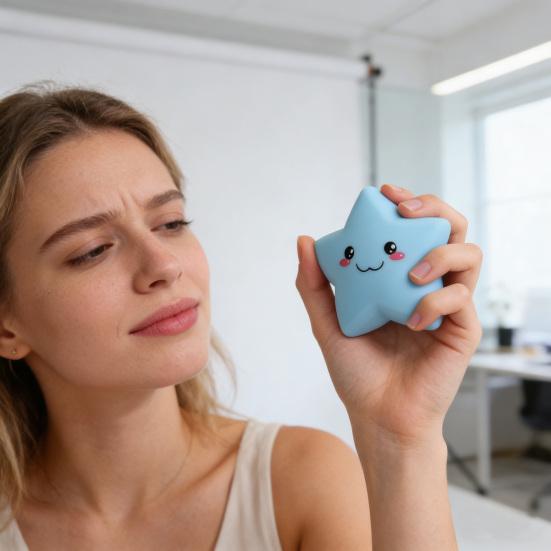 Cartoon Expression Star Squeeze Toy Slow Rebound Flour Filling Smiling Star Fidget Toy Stretchy Soft Stress Ball Sensory Toy