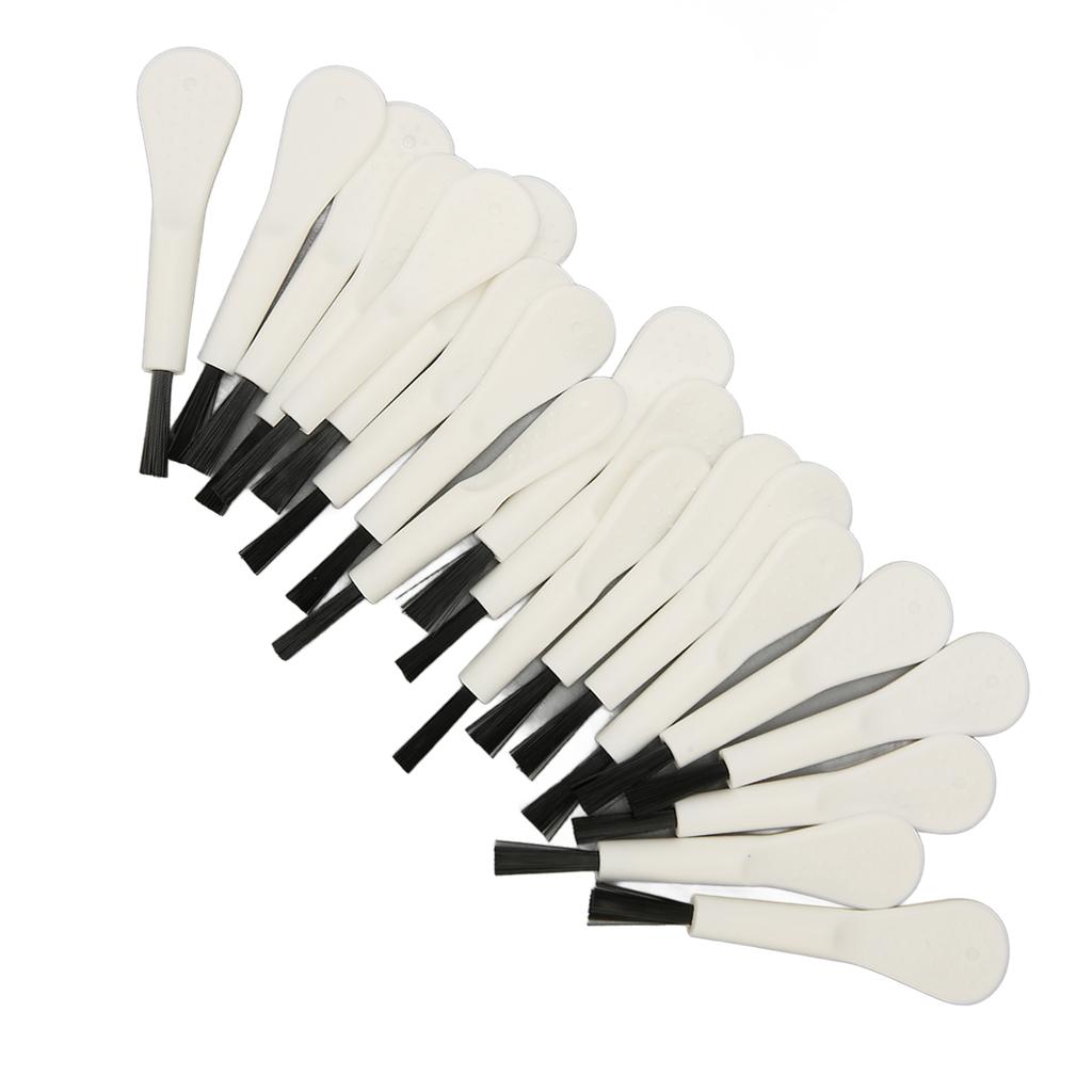 20 Stück Weißer Griff Schwarzes Haar Hörgeräte-Reinigungsbürste Professionelle Ohrenschmalzentfernung Schallverstärkerbürsten