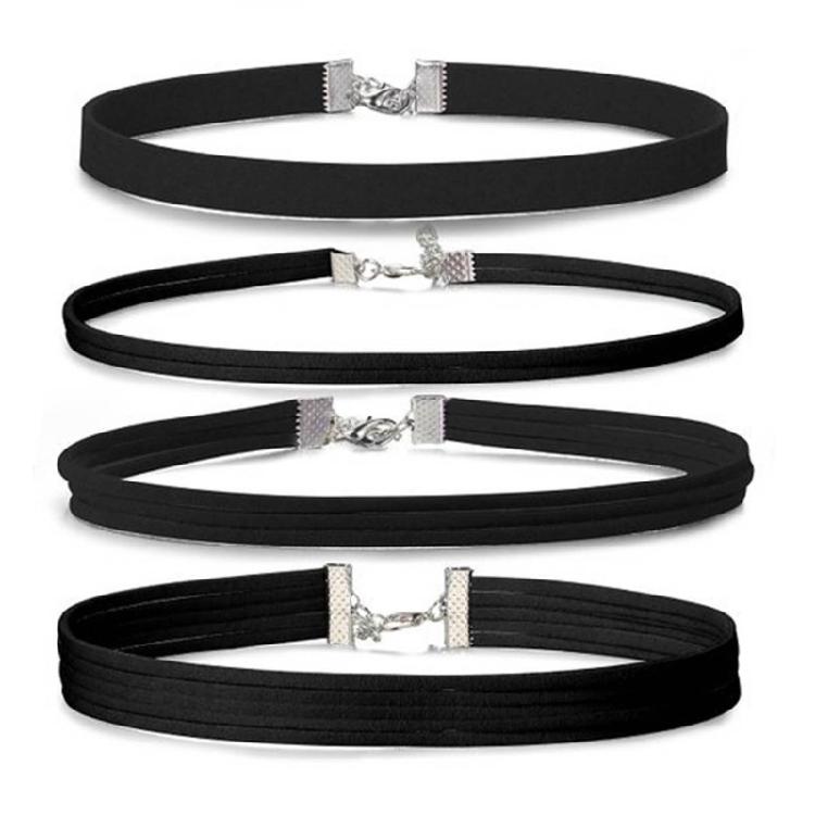

Elegant Black Choker Necklace Set 4 Options Neckchains for Fashion Enthusiasts 1