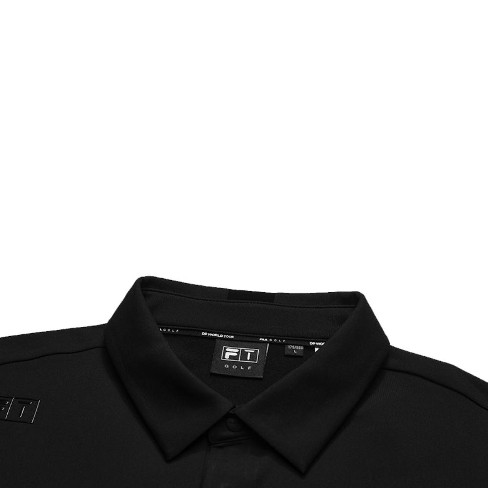 FILA Golf Series Simple Comfortable Casual Sports Knitted Long Sleeve Letter Solid Color Logo Polo Shirt Men tops A11M545209FBK