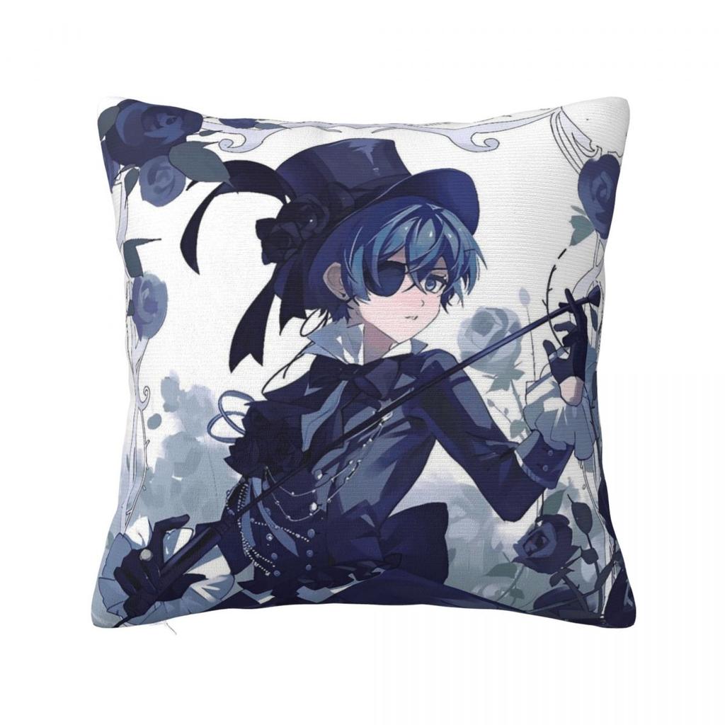 Pillow Cover Anime Black Butler Design Cushion Cover Retro Trendy Pillow Case For Sofa Car Home Decor Pillowcases