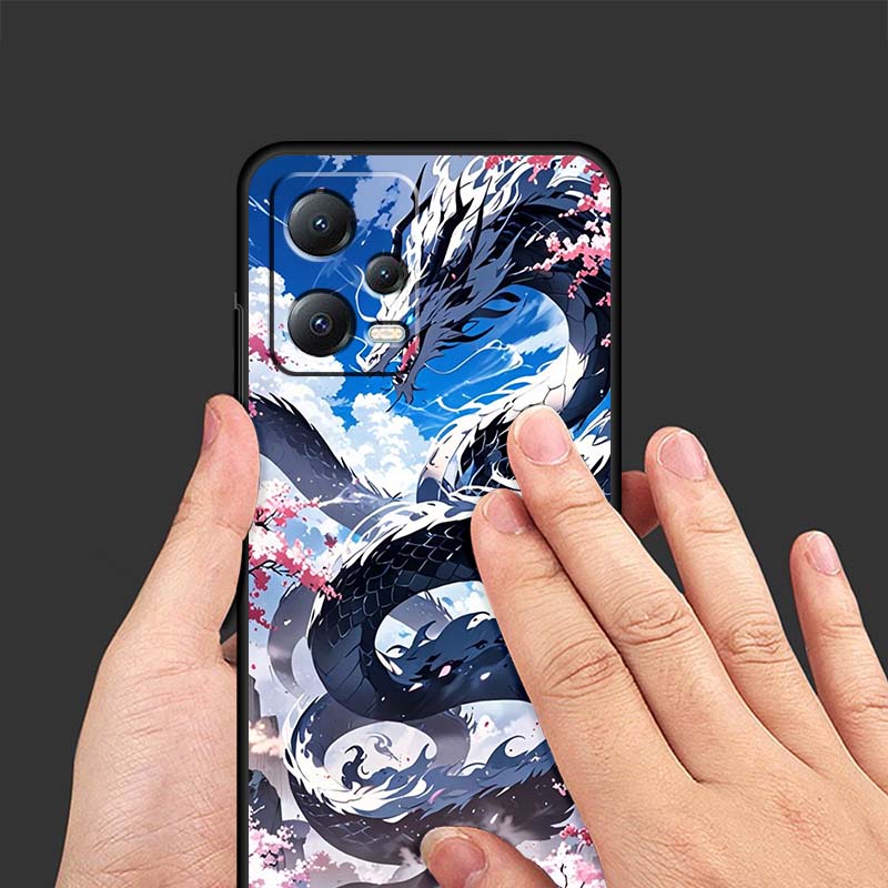 Anime Dragon Design Phone Case For Xiaomi Redmi Note 15 14 13 12 12S 11E 11 11S Pro Plus 4G 5G Black Soft TPU