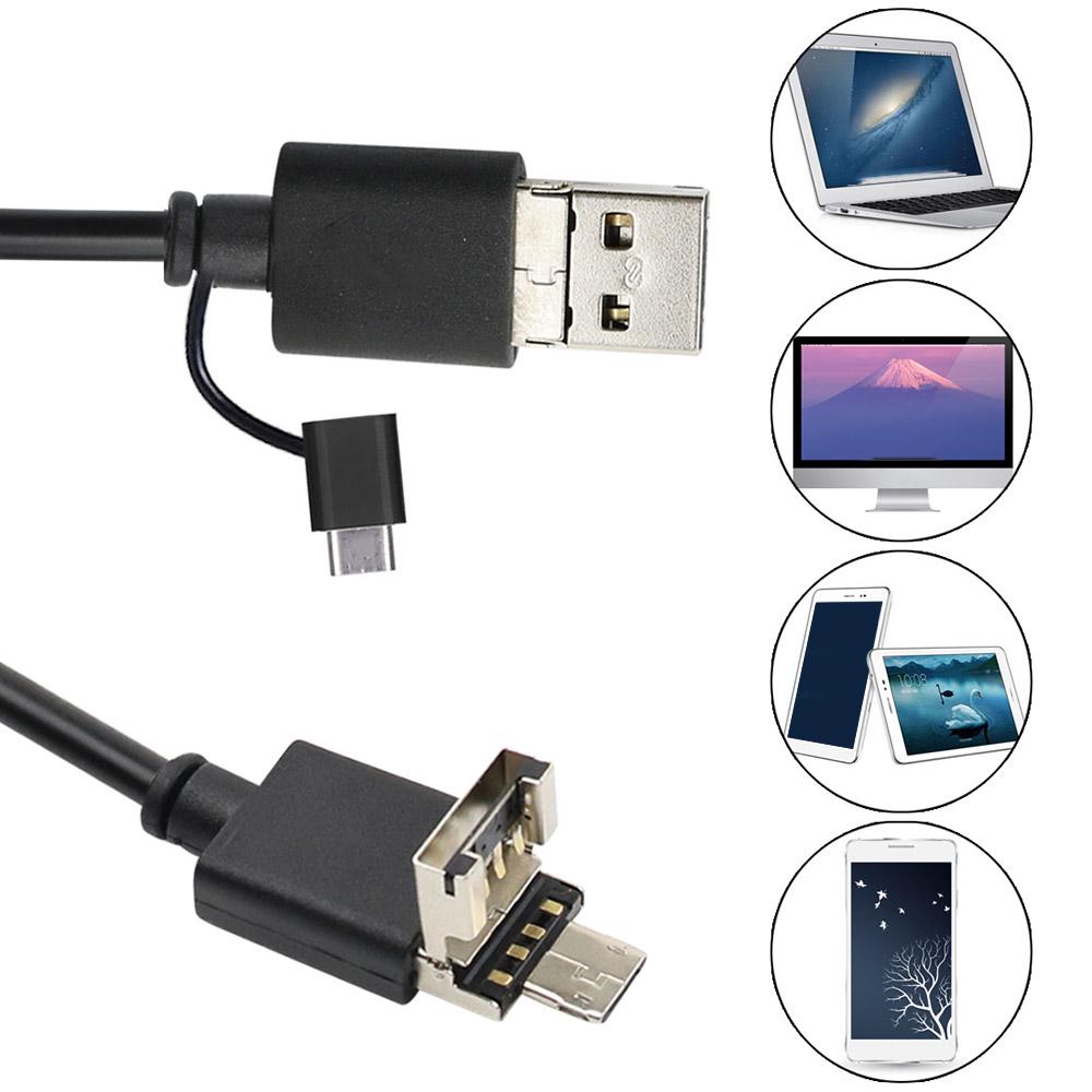 3-in-1 USB2.0 Micro USB Typ-C Endoskop-Inspektion Endoskopkamera HD 5,5 mm integriert 6 einstellbar
