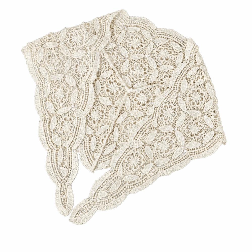 Hollow Out Hair Scarf Beige Waist Belt Scarf Fashion Knitted Headscarf Women