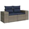 7 Piece Garden Sofa Set with Cushions Gray Poly Rattan
