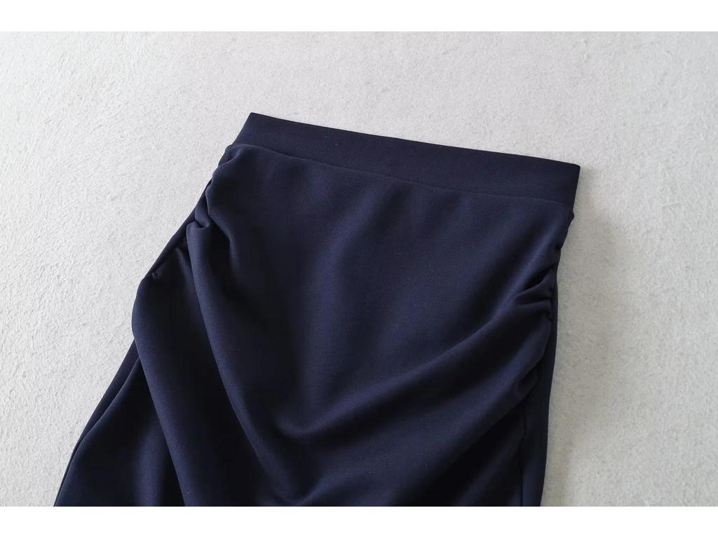 Feng Dian Mei Ku Herbst 2025 Faltenrock mit hohem Bund, sexy Schlitz für Damen - Europäischer & Amerikanischer Stil