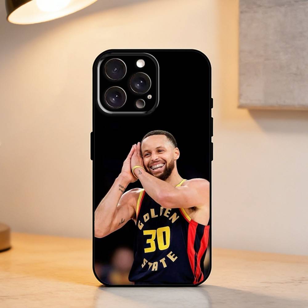 B-Basketball Star S-Stephen Curry   Phone Case For iPhone 17,16,15,14,13,12,11 Plus,Pro Max,XS,Soft Silicone Black Cover