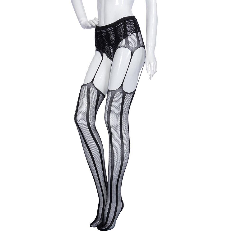 Women's Tights Black Lace Floral Stockings Pantyhose Female Embroidery Leopard Leggings Suspender Garter Belt Transparent Thigh Socks