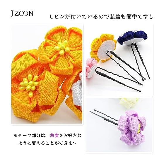 JZOON Handmade Tsumami Zaiku Hair Accessory - Traditional Japanese Flower Ornament for Coming-of-Age Ceremony, Shichi-Go-San, Yukata, Hakama, Kimono,