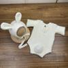 Soft Knitted Newborn Photography Props Adorable Rabbit Doll Prop Knitted Baby Outfit  for Newborn