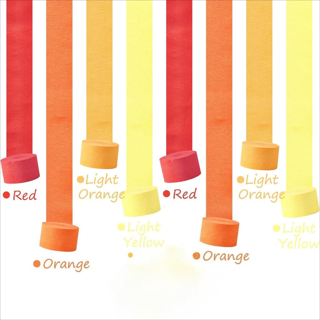 Eco Friendly Orange Streamers Party Decor 4 Rolls Orange Crepe Paper Streamer for Birthday Party Streamers for Backdrop