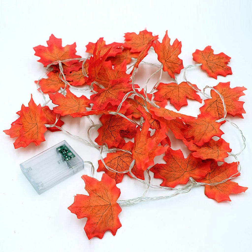Fall Thanksgiving Maple Leaf Lamp Garland Decoration Decor LED Lighted Leaves Xmas