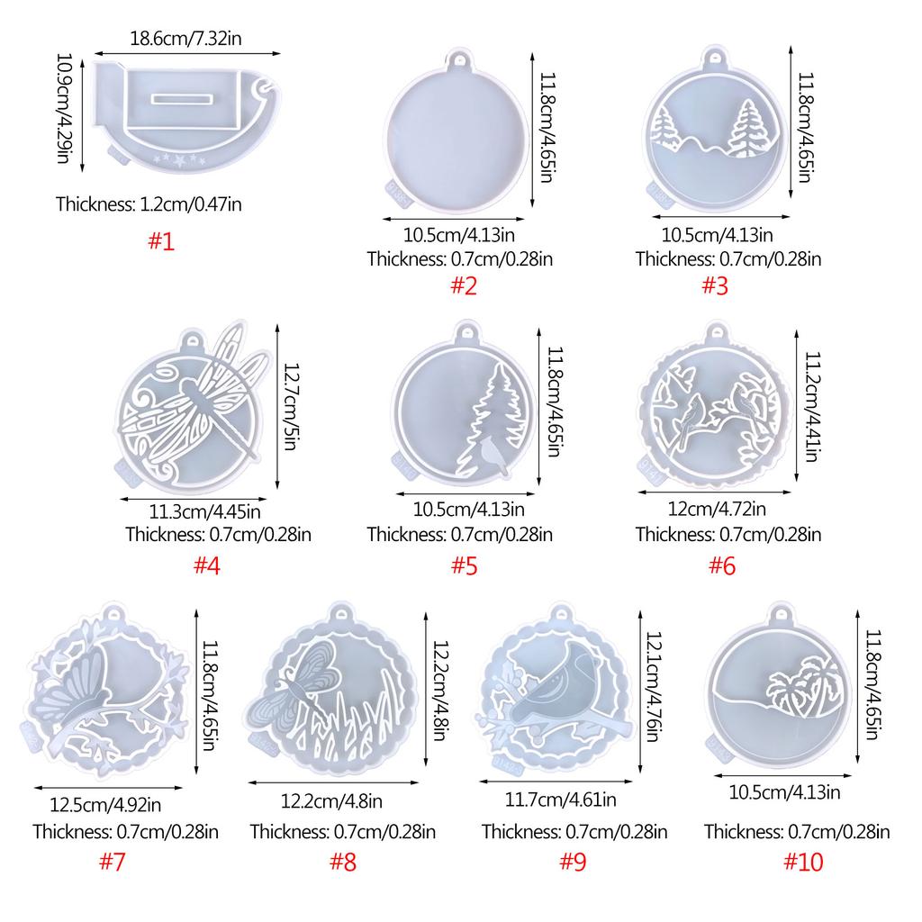 Photo Frame Pendant Silicone Mold Christmas Tree Butterfly Mold Epoxy Resin Moon Base Bracket Mold Suitable for Crafts