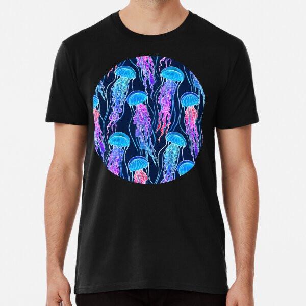 

Luminescent Rainbow Jellyfish on Navy Blue S to 5XL Made in the AU/USA T-Shirt 4XL