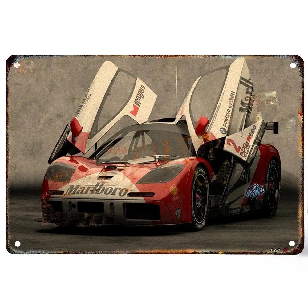 Metal Tin Metal Poster F1 Racing Tin Sign Metal Plaque Poster for Bar Club Wall Decor Retro Bedroom Vintage Wall Plate Pendant