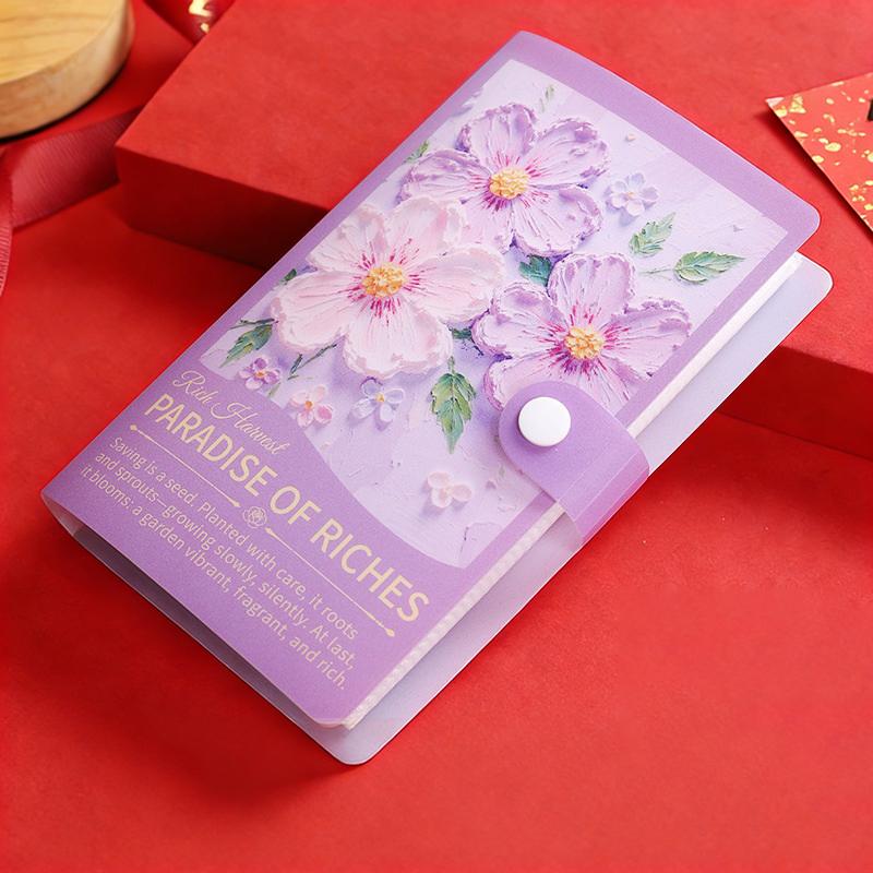 Ölgemälde-Stil 3D-Blumen-Sammlungsalbum, Banknotenalbum, Gedenkbanknoten-Sparbuch, Loseblatt-Buch, Münzbuch