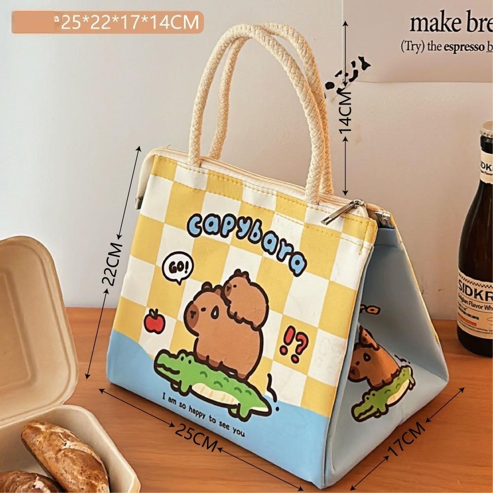 

Original cute handheld lunch bag for office workers and students, large capacity lunch box bag with high appearance value, insulated lunch box bag синій