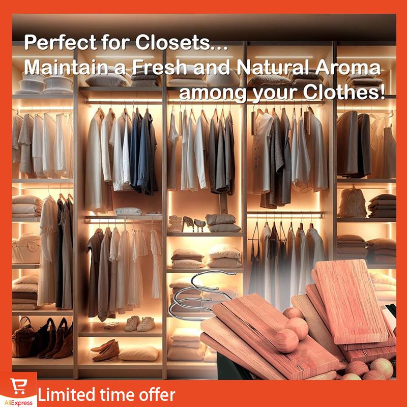 

Fresh 40 Piece Cedar Blocks Kit For Clothes And Closet Freshening - Contains 15 Hang-Ups And 25 Cedar Balls