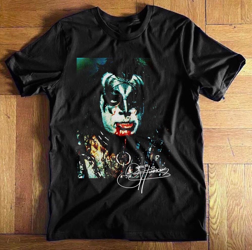 Vtg Gene Simmons Short Sleeve Cotton Black All Size Unisex Shirt AA1299