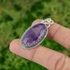 Oval African Amethyst Stone Bezel Wife Artisan New Pendant 925 Sterling Silver