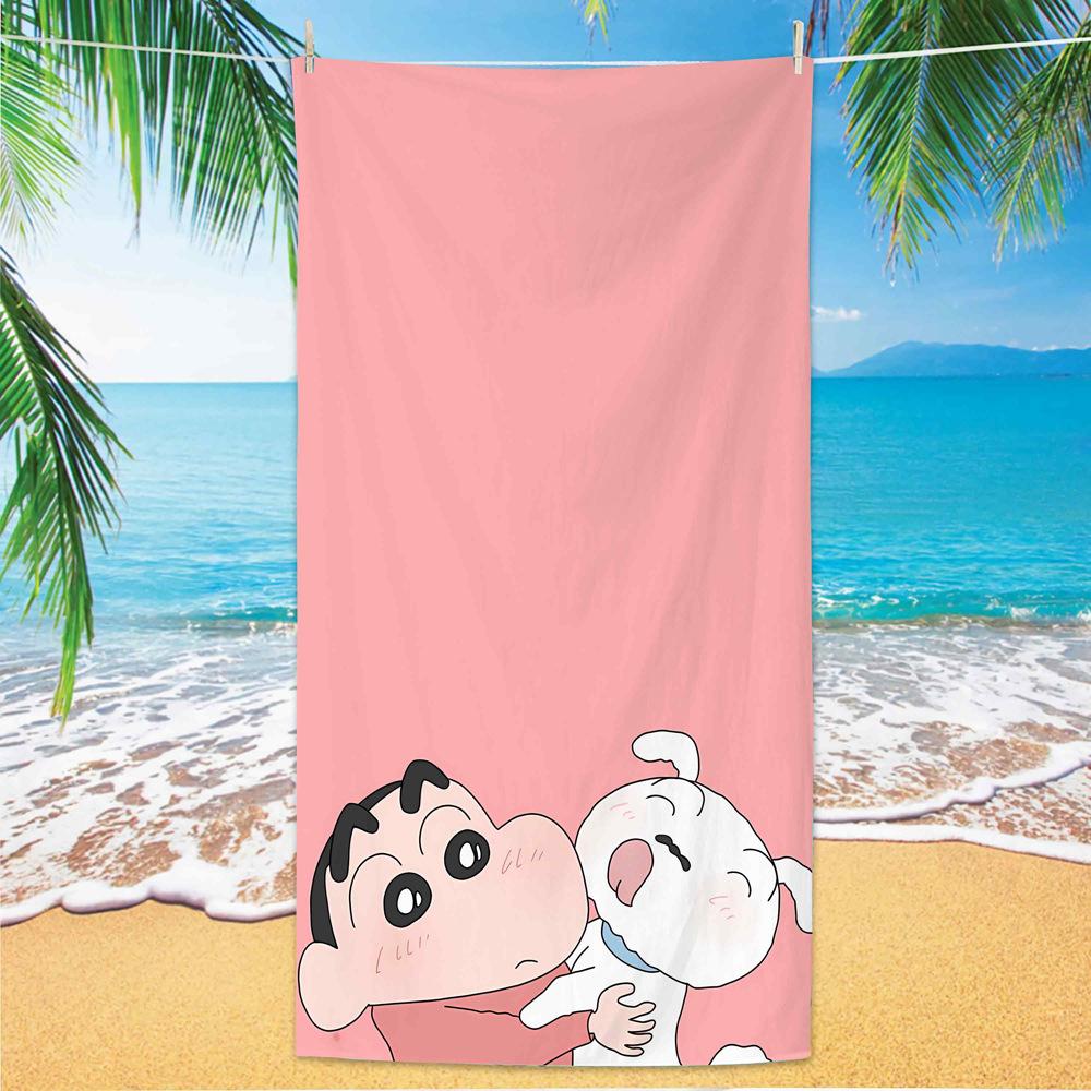 Extra Large Kids Quick Dry Bath Towel Cartoon Character Digital Print Double Sided Flannel Microfiber Beach Towel