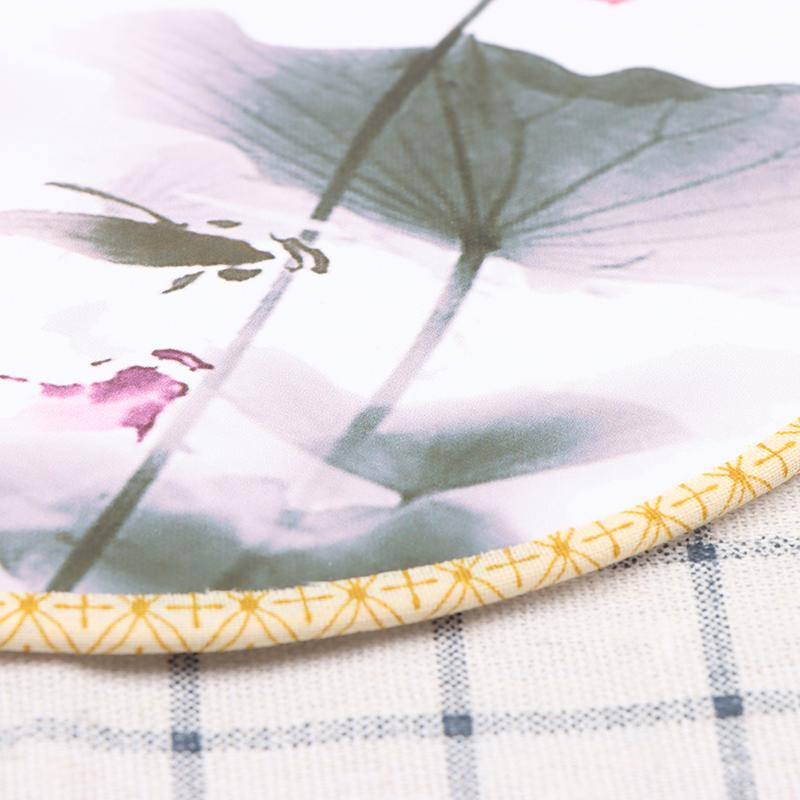 Ahşap Saplı Çin Tarzı Yuvarlak Fan Taşınabilir Baskılı Vintage Fan