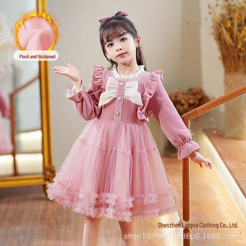 

Платье принцессы для девочек - газовая пачка в корейском стиле для весенних и осенних дней рождения 140 cm