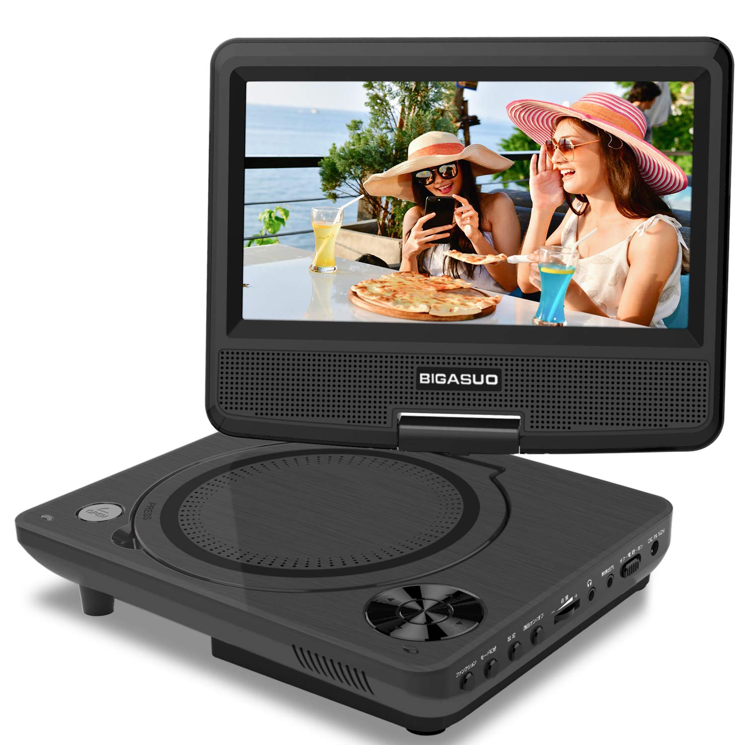 

BIGASUO Portable DVD AA Battery 6 Hours of Region 270 Degree Compatible with 3 Power Compatible with Qualified Billing Available Player, 7.5 Inch, чорний