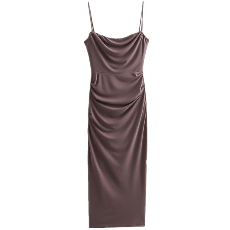 Fashion Wind 2023 Autumn New Women's Clothing Stylish Easy Matching Sling Ruched Dress 4661262 706
