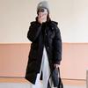 Spot New Simple Cotton-padded Clothes Women's Medium and Long Over-knee Removable Hat Cotton-padded Jacket Bread Cotton-padded Clothes