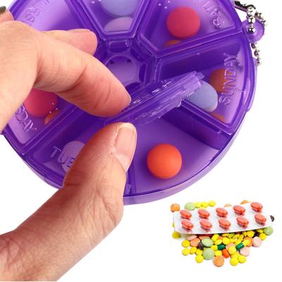 Boîte à pilules ronde hebdomadaire de 7 jours, distributeur de comprimés médicaux, organisateur mallette de rangement, Promotion des ventes