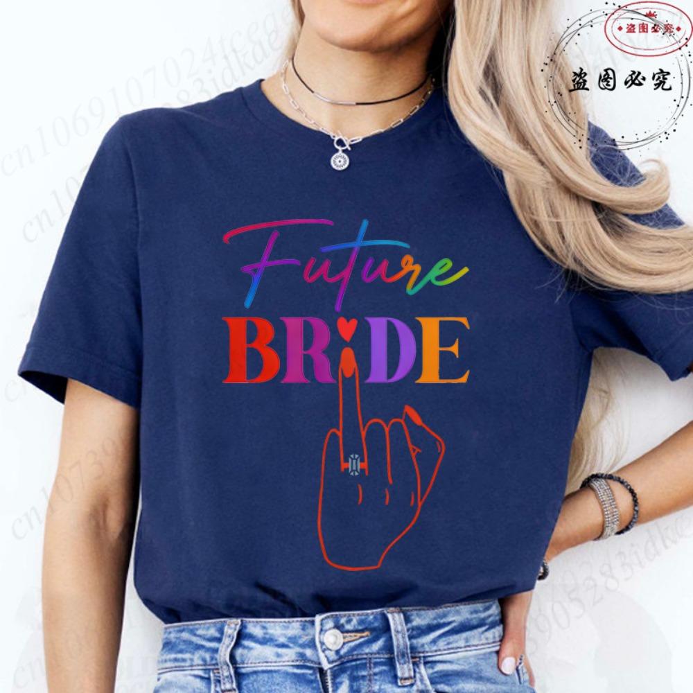 Bridal Shower Special: Fashion Finger Graphic Team Bride T-shirts, Women Clothing for Single Farewell & Bride Squad Tees D001