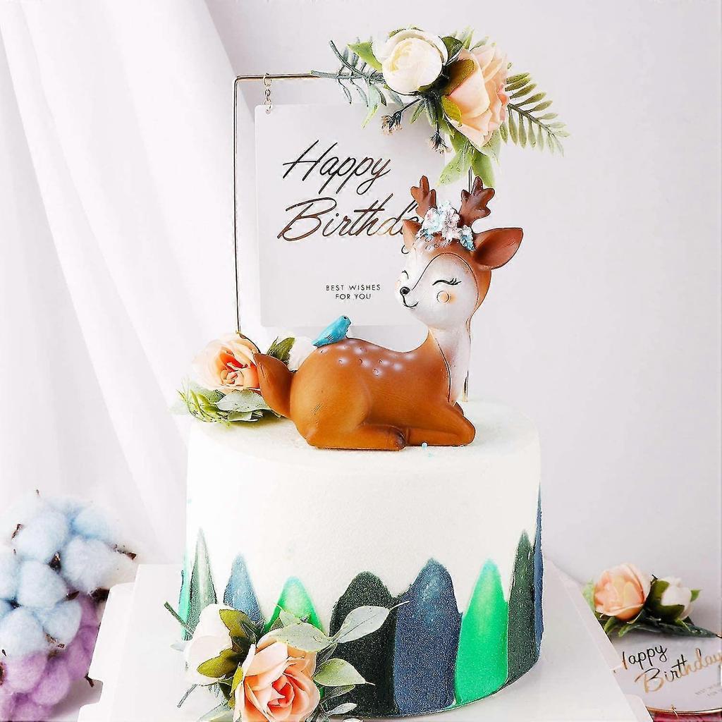 cake toppers personalized 3 piece happy birthday cake topper for all ages birthday party wedding decoration cake topper flowers glitter acrylic cake i