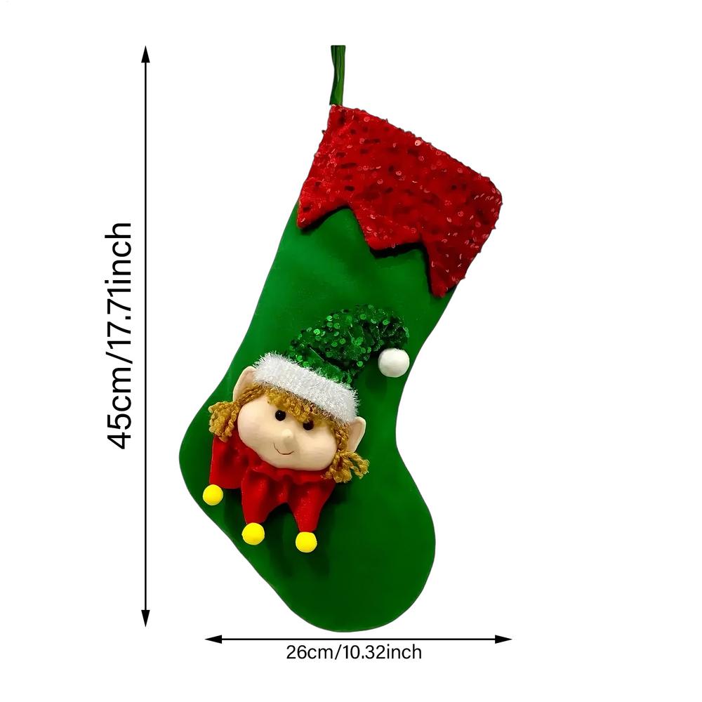 

Stockings For Christmas Cute Candy Stocking Bag Christmas Decorations For Family Kids Tree Home Mantel Holiday Fireplace Party 26x45cm