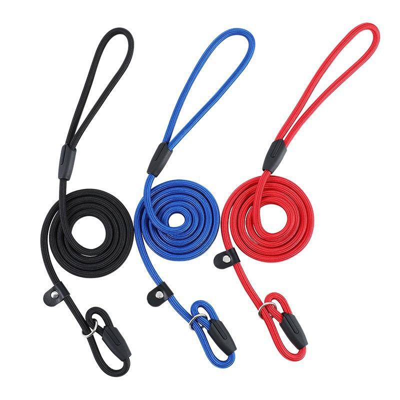 

Ошейник для собак Поводок для собак Скользящая веревка Свинцовый поводок Прочная плетеная веревка Регулируемый ошейник-петля Тренировочные поводки для средних и больших собак