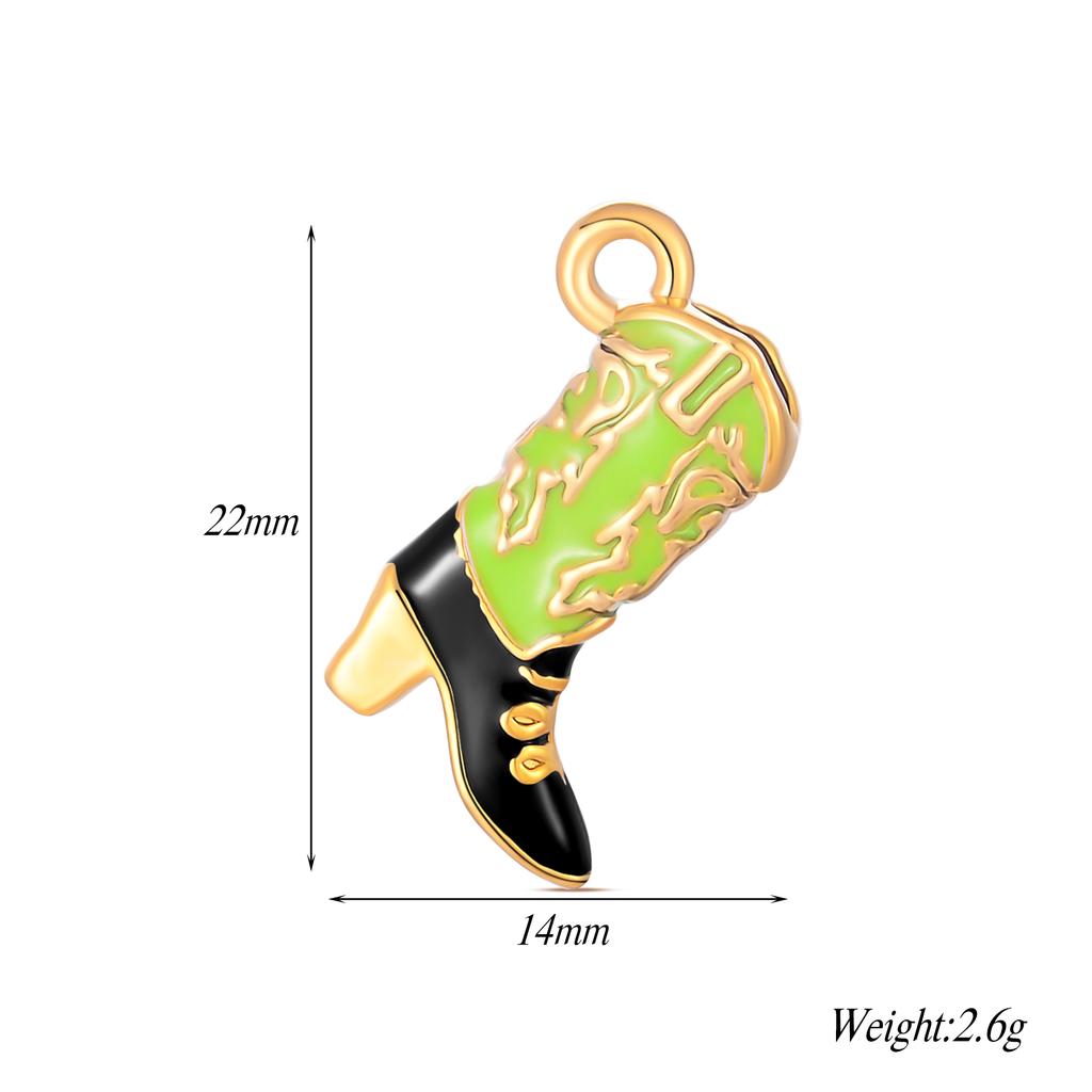 4Pcs Enamel Women Boot High heels Charms Stainless Steel Pendant for DIY Jewelry Making Accessories