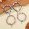 Elastic Blue And White Porcelain Bracelet Metal Beads Vintage Beads Bracelets Ceramics Antiquities New Chinese Style Bracelet
