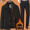 Woodpecker Dad Winter Coat Set: Warm Fleece-Lined Jacket for Middle-Aged and Elderly Men