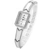 Women's Square Watch Alloy Band Roman Numerals Water-Resistant Analog Display Silver Stylish Gift