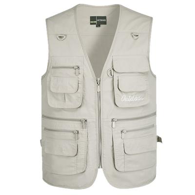 Quick-drying Thin Vest Men's Multi-pocket Vest Collar Vest Enlarged