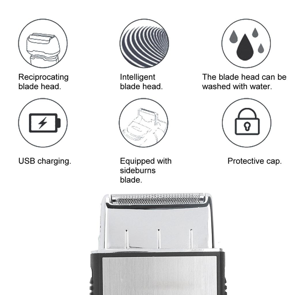 Professional Rechargeable Mini Men Beard Shaver Electric Whisker Razor