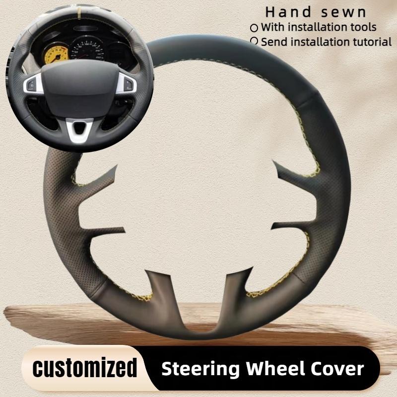 

Чехол на руль автомобиля Кожаный Для Renault Megane 3 2009-2014 Scenic 2010-2015 Flue Руль Автомобильные Аксессуары Red Thread