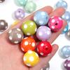 5pcs/lot Resin Hole Drilling Bead Color Round Loose Spacer Beads for DIY Jewelry Making Phone Chain Necklace Beaded Accessories