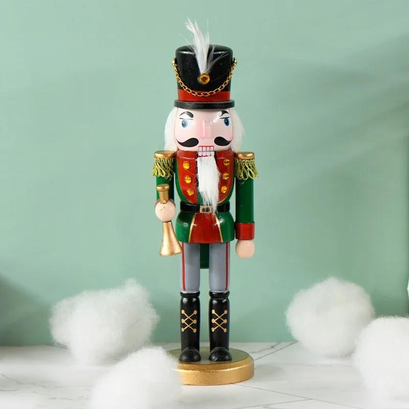 25cm Tall Wooden Nutcracker Figurines, Festive Christmas Home Decor & Holiday Display Ornament