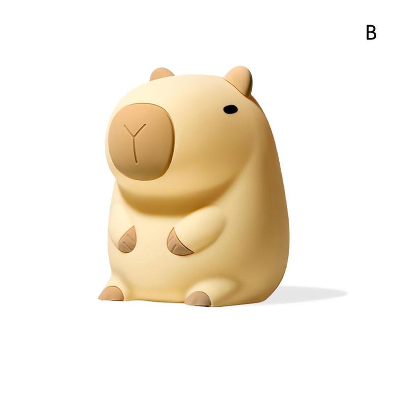 Capybara Nattlys, Nyhet Tegneserie Capybara Form Lampe Myk Silikon Med Oppladbar Og Berøringskontroll