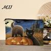Durable Halloween Bag Storage Bag, with Pattern Printed, Smooth Zipper Tight Sealing Canvas Makeup Large Capacity Travel Cosmetic Pouch Small Object