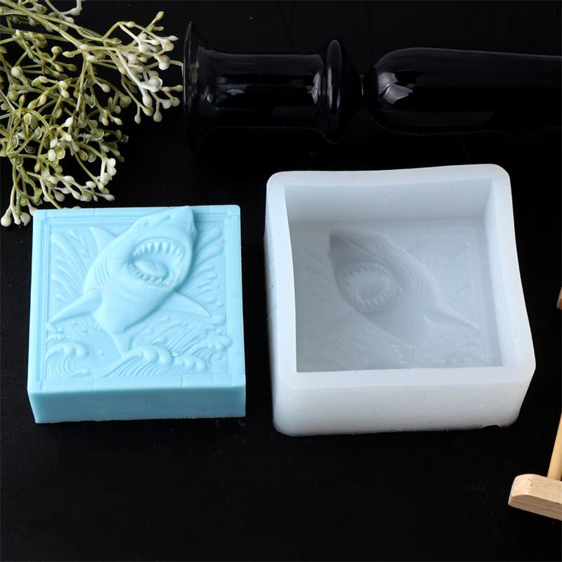 Sea Animal Shark Sea Turtles Seahorse Silicone Mold DIY Marine Round Square Handmade Soap Makes Resin Plaster Mould
