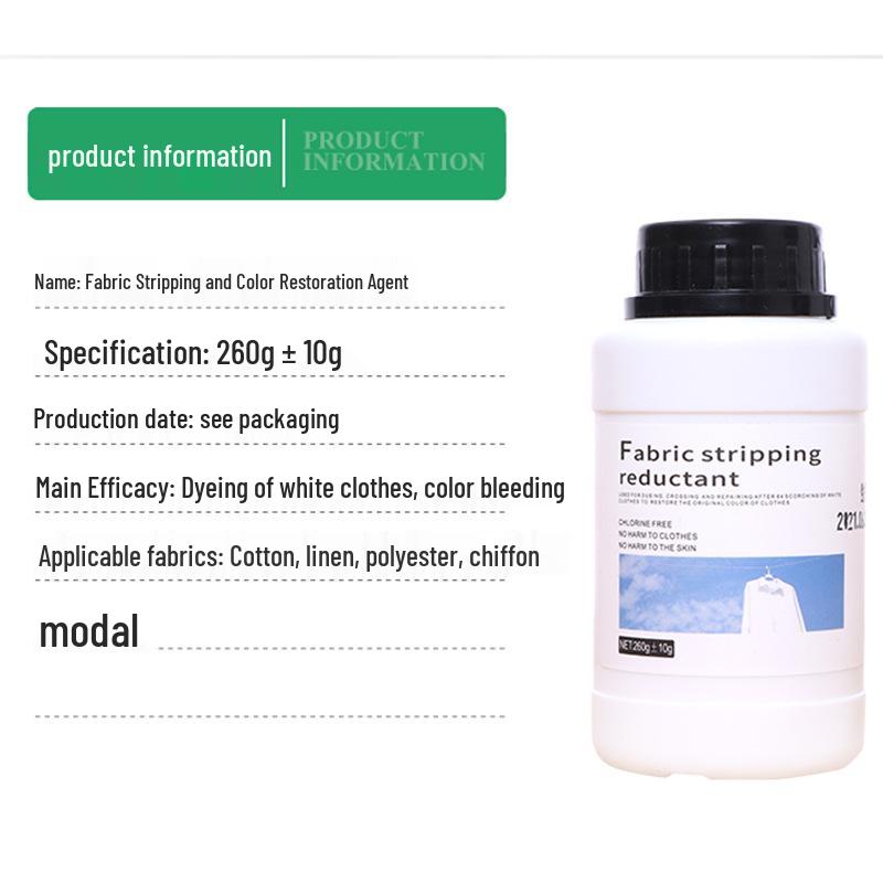 Fabric Color Remover and Whitening Bleach for Stained and Yellowed White Clothes